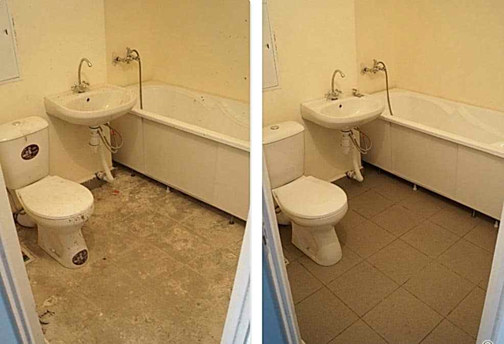 Уборка после ремонта в ванной