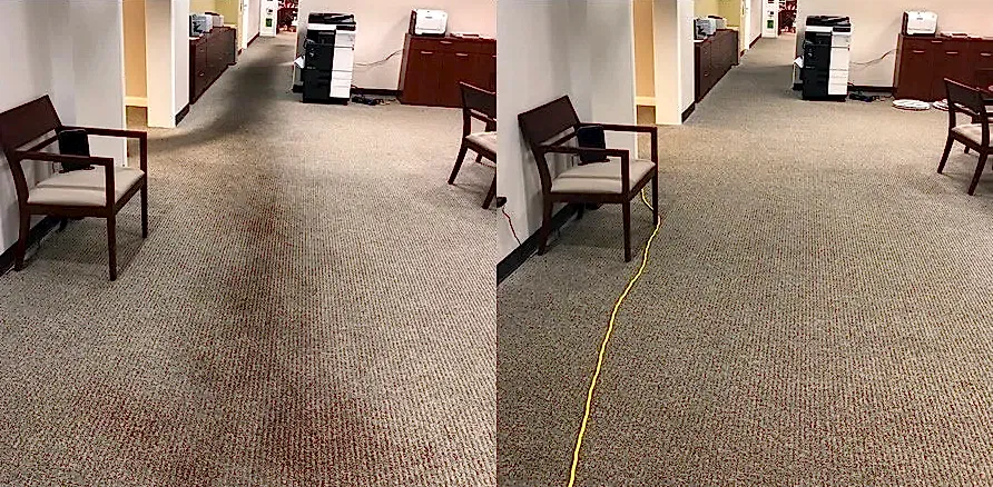 Чистка коврового покрытия в офисе