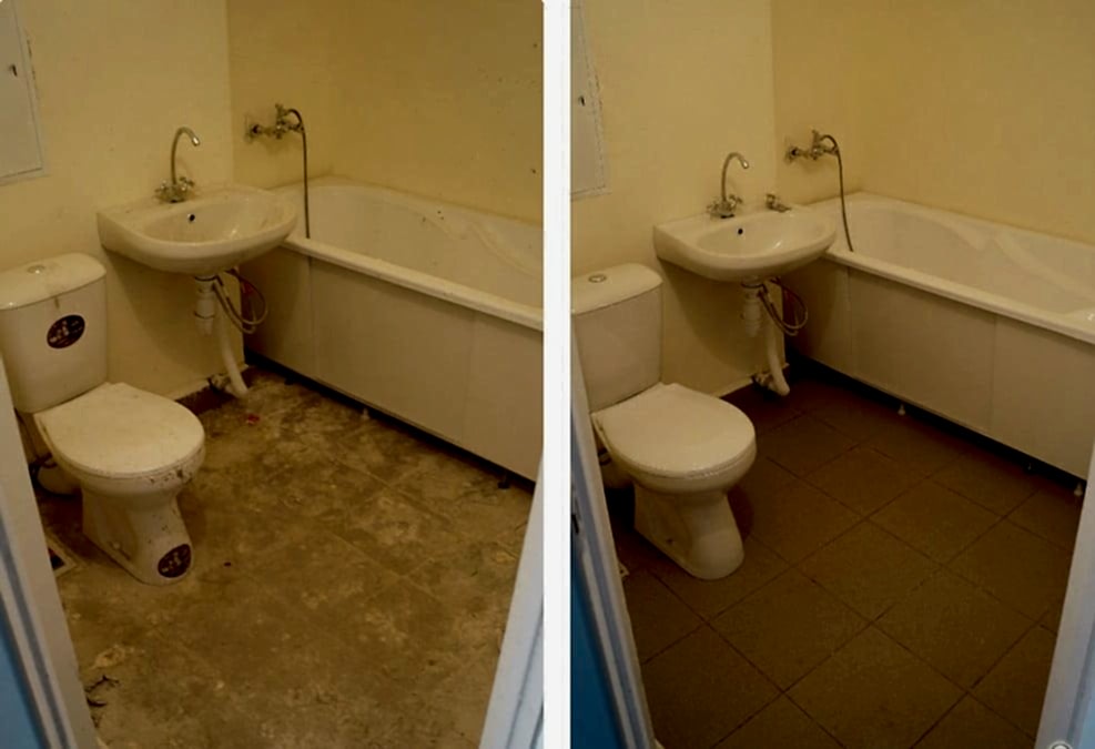 Уборка после ремонта в ванной