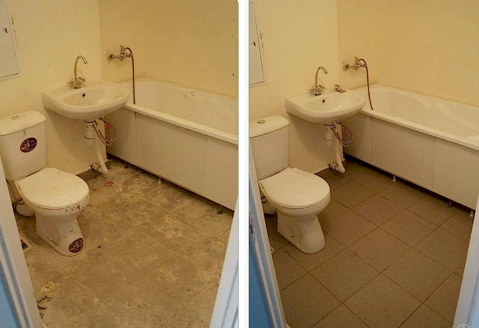 Уборка после ремонта в ванной