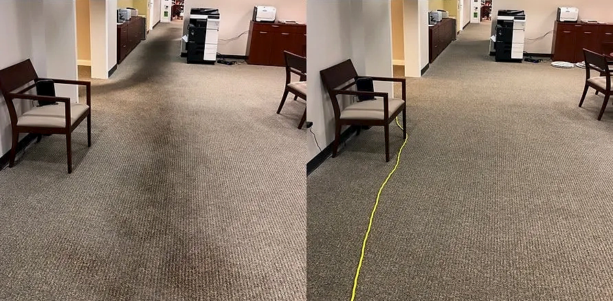 Чистка коврового покрытия в офисе