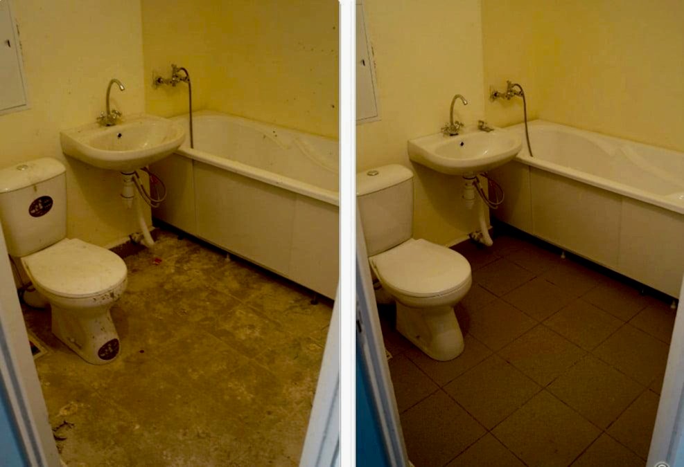 Уборка после ремонта в ванной