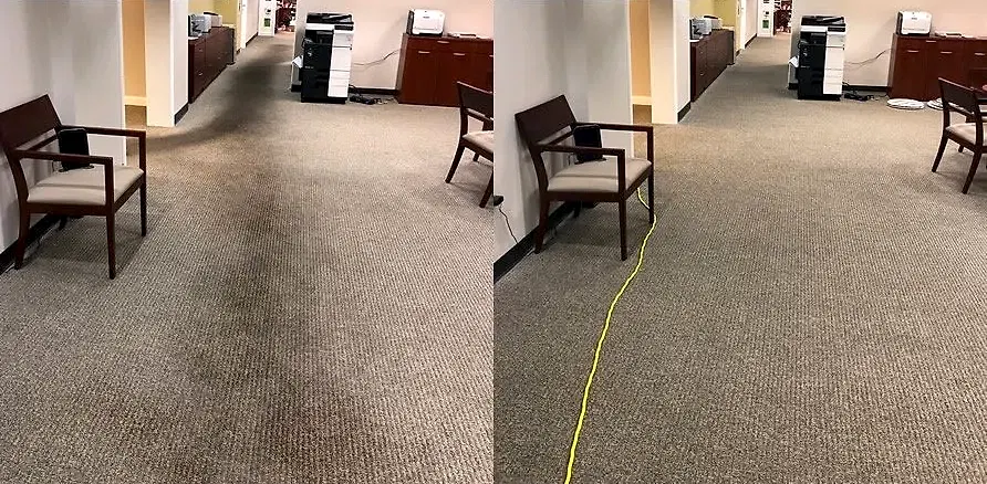 Чистка коврового покрытия в офисе