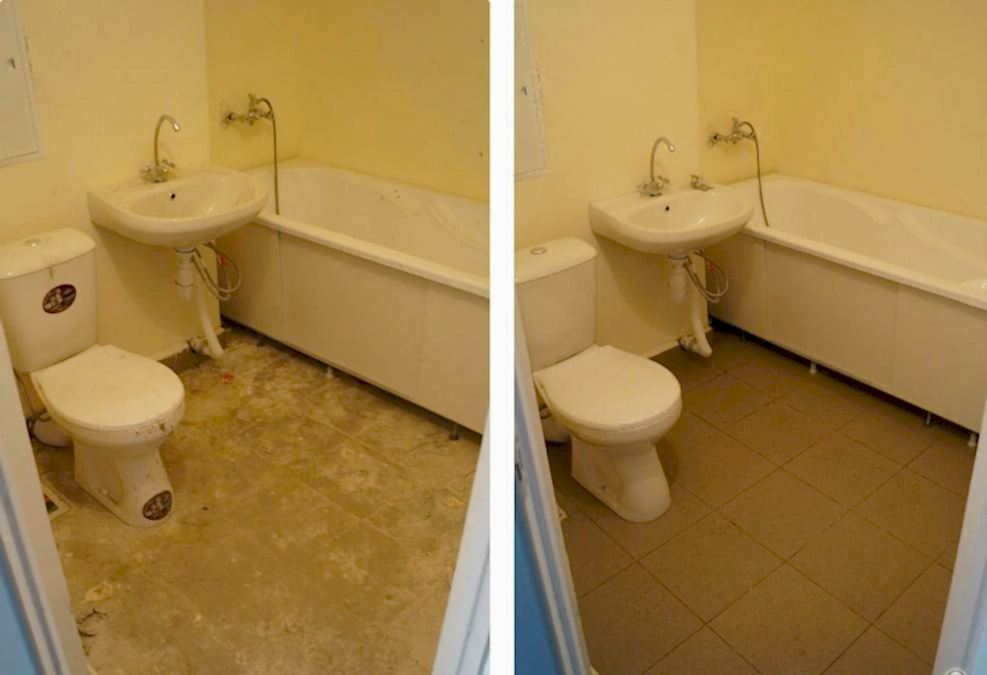 Уборка после ремонта в ванной