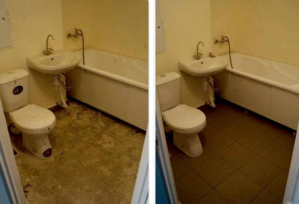Уборка после ремонта в ванной