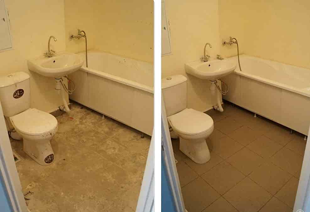 Уборка после ремонта в ванной