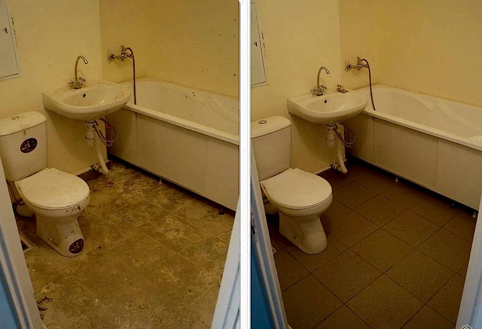 Уборка после ремонта в ванной