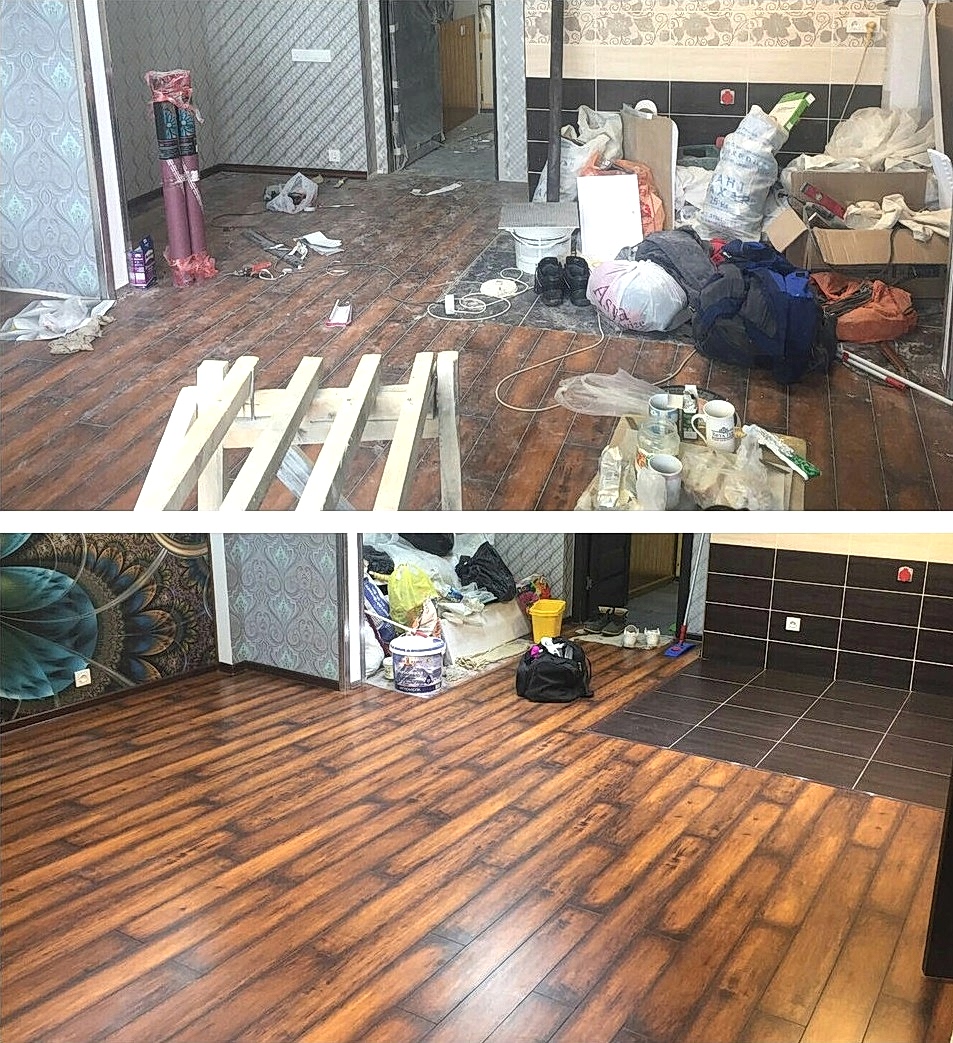 Уборка после ремонта 2-х комнатной квартиры 40 м2