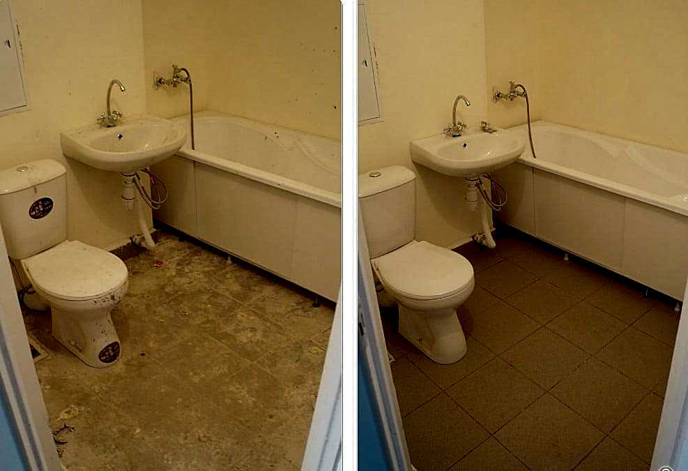 Уборка после ремонта в ванной