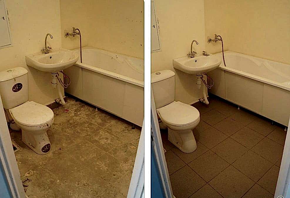 Уборка после ремонта в ванной