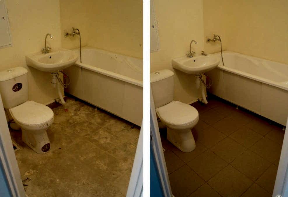 Уборка после ремонта в ванной