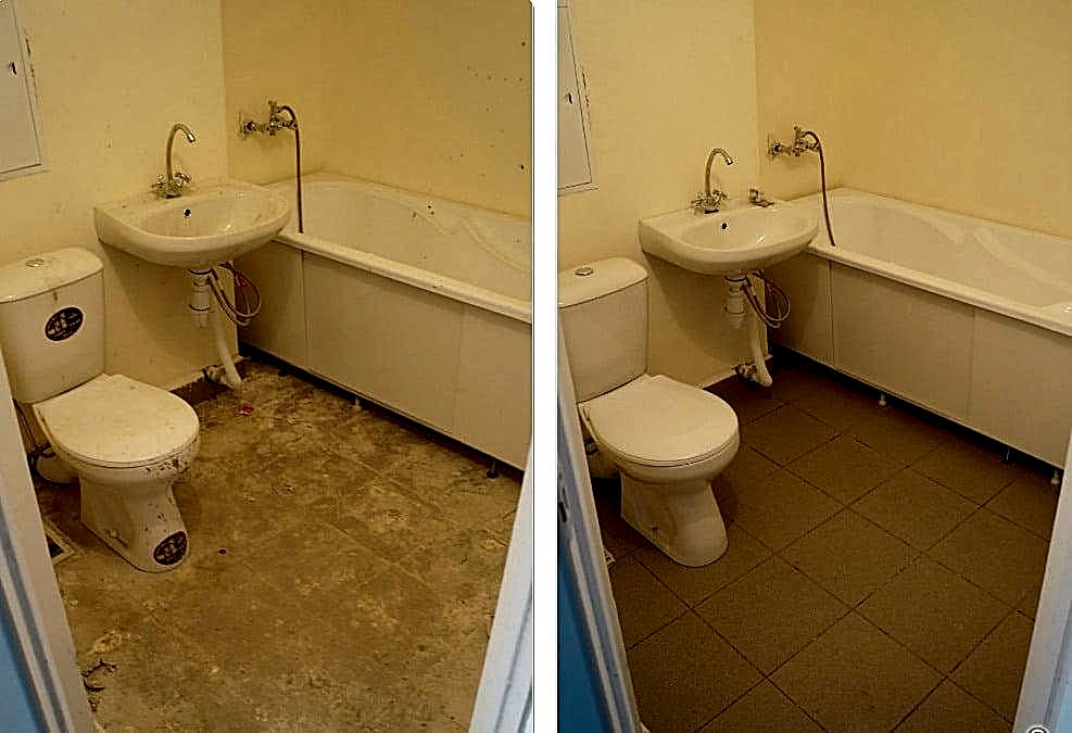 Уборка после ремонта в ванной