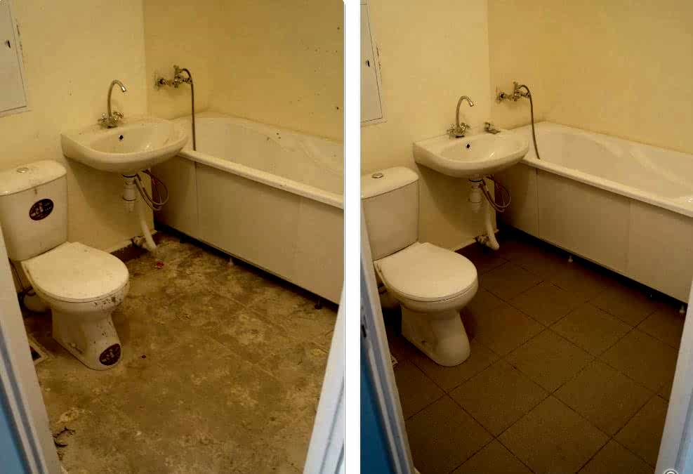 Уборка после ремонта в ванной