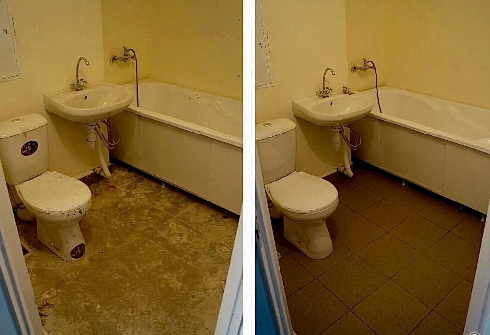 Уборка после ремонта в ванной