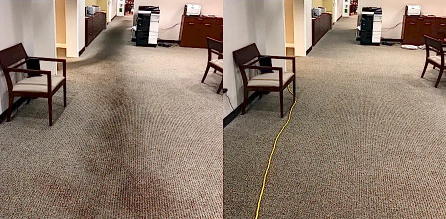 Чистка коврового покрытия в офисе