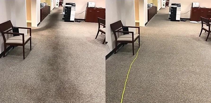 Чистка коврового покрытия в офисе