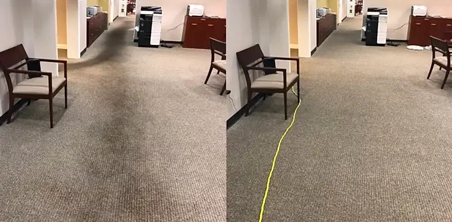 Чистка коврового покрытия в офисе