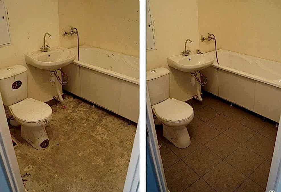 Уборка после ремонта в ванной