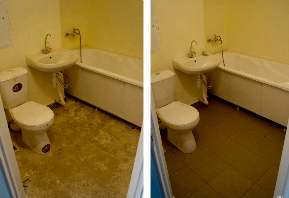 Уборка после ремонта в ванной