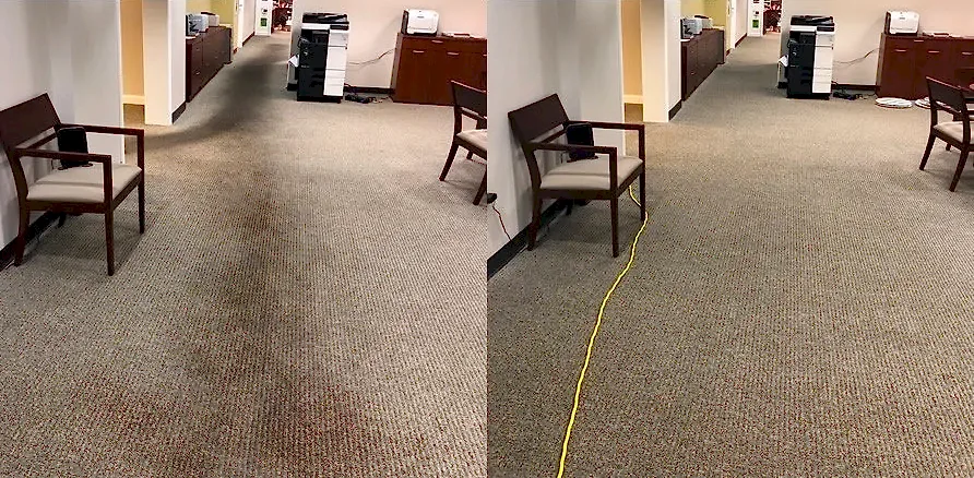 Чистка коврового покрытия в офисе