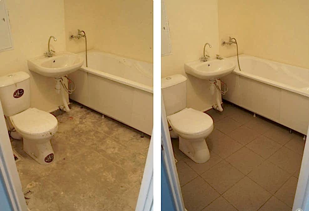 Уборка после ремонта в ванной