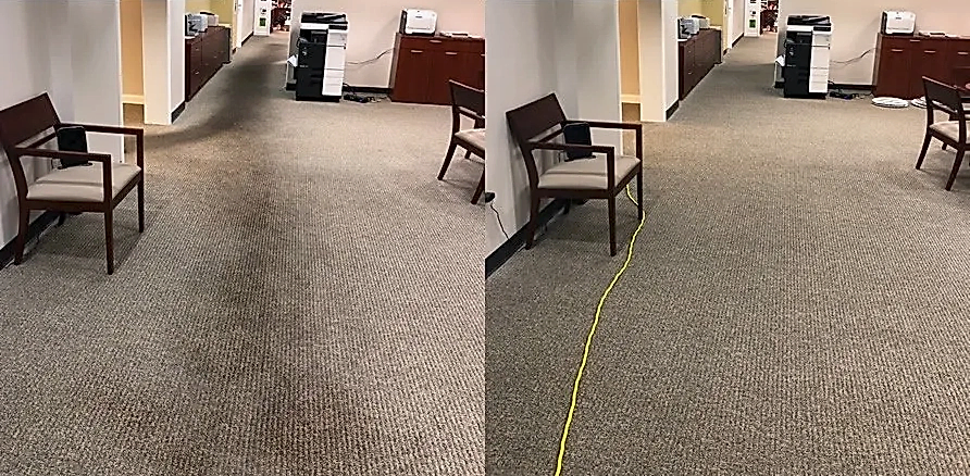 Чистка коврового покрытия в офисе