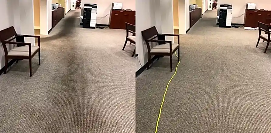 Чистка коврового покрытия в офисе