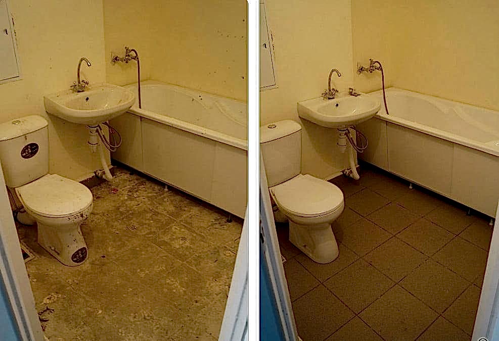 Уборка после ремонта в ванной