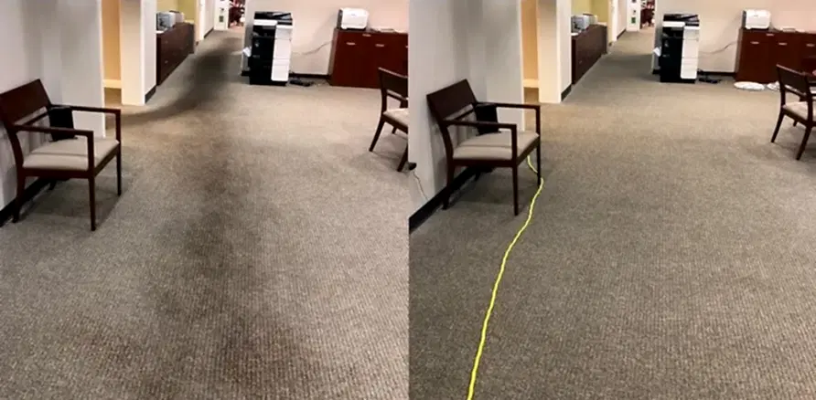 Чистка коврового покрытия в офисе