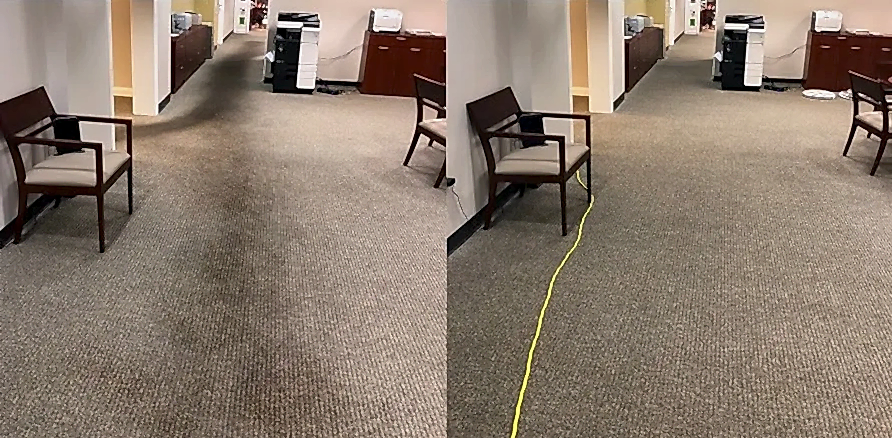 Чистка коврового покрытия в офисе