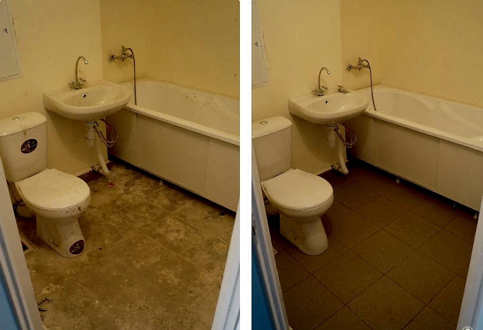 Уборка после ремонта в ванной