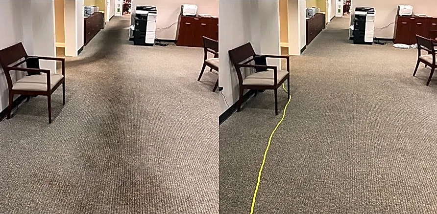 Чистка коврового покрытия в офисе