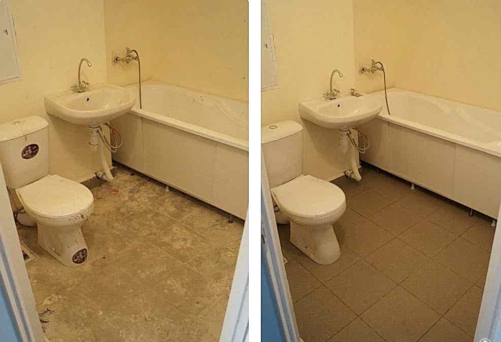 Уборка после ремонта в ванной