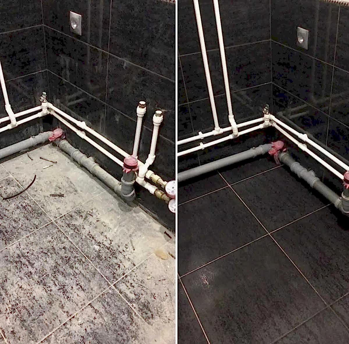 Уборка после ремонта в ванной комнате